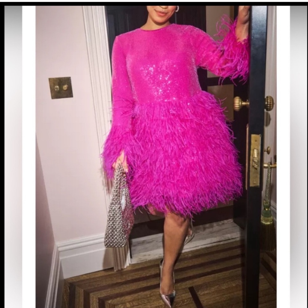 ELOQUII x kate spade new york Sequin And Feather Mini Dress, Size 18,